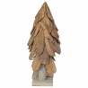 Sapin de Noël avec support 3 pcs Marron Bois de teck solide 512803512803