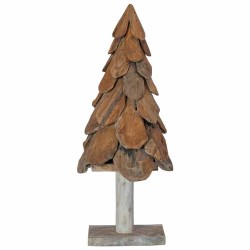 Sapin de Noël avec support Marron 91 cm Bois de teck solide 512804512804