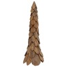 Sapin de Noël avec support Marron 111 cm Bois de teck solide 512805512805