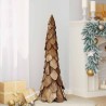 Sapin de Noël avec support Marron 111 cm Bois de teck solide 512805512805