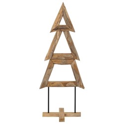 Sapin de Noël avec support Marron 149,5 cm Bois de teck solide 512806512806