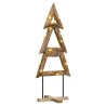 Sapin de Noël avec support Marron 149,5 cm Bois de teck solide 512806512806