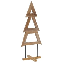 Sapin de Noël avec support Marron 149,5 cm Bois de teck solide 512806512806