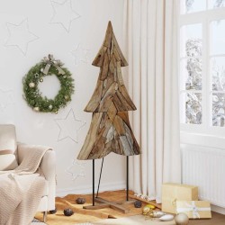 Sapin de Noël avec support Marron 181,5 cm Bois de teck solide 512807512807