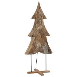 Sapin de Noël avec support Marron 181,5 cm Bois de teck solide 512807512807