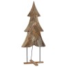 Sapin de Noël avec support Marron 181,5 cm Bois de teck solide 512807512807