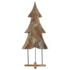 Sapin de Noël avec support Marron 181,5 cm Bois de teck solide 512807512807