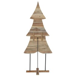 Sapin de Noël avec support Marron 181,5 cm Bois de teck solide 512807512807