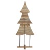 Sapin de Noël avec support Marron 181,5 cm Bois de teck solide 512807512807
