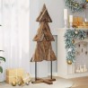 Sapin de Noël avec support Marron 151 cm Bois de teck solide 512809512809