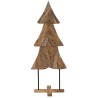 Sapin de Noël avec support Marron 151 cm Bois de teck solide 512809512809