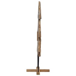 Sapin de Noël avec support Marron 151 cm Bois de teck solide 512809512809