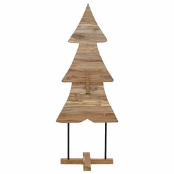 Sapin de Noël avec support Marron 151 cm Bois de teck solide 512809512809