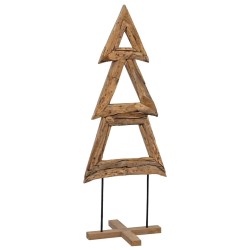 Sapin de Noël avec support Marron 90 cm Bois de teck solide 512810512810