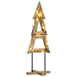 Sapin de Noël avec support Marron 120 cm Bois de teck solide 512811512811