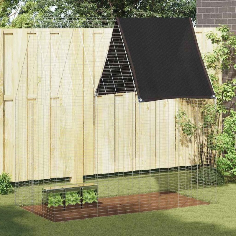 Cage pour lapins Argenté 200 x 100 x 210 cm Acier galvanisé 512821512821