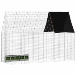 Cage pour lapins Argenté 300 x 100 x 210 cm Acier galvanisé 512822512822