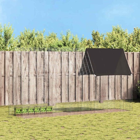 Cage pour lapins Argenté 400 x 100 x 210 cm Acier galvanisé 512823512823