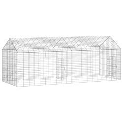 Cage pour lapins Argent 200 x 78 x 78 cm Acier galvanisé 512835512835