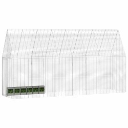 Cage pour lapins Argenté 400 x 100 x 210 cm Acier galvanisé 512837512837