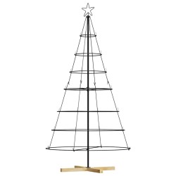 Arbre en cône de Noël avec support Noir 180,5 cm Acier 512841512841