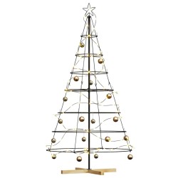 Arbre en cône de Noël avec support Noir 180,5 cm Acier 512841512841