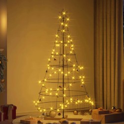 Arbre en cône de Noël avec support Noir 180,5 cm Acier 512841512841