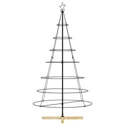 Arbre en cône de Noël avec support Noir 180,5 cm Acier 512841512841