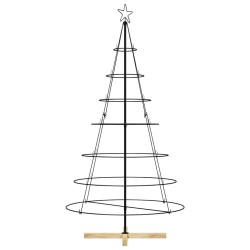 Arbre en cône de Noël avec support Noir 180,5 cm Acier 512841512841