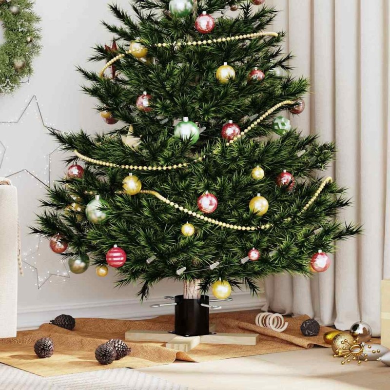 Pied de Sapin de Noël 1.73 Noir 50 x 50 x 16 cm Pin massif 512847512847