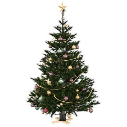 Pied de Sapin de Noël 1.73 Noir 50 x 50 x 16 cm Pin massif 512847512847