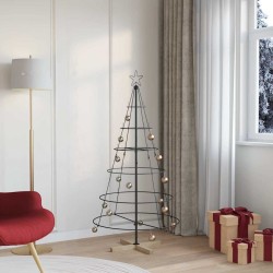 Arbre en cône de Noël avec support Noir 154 cm Acier 512851512851