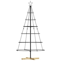Arbre en cône de Noël avec support Noir 154 cm Acier 512851512851