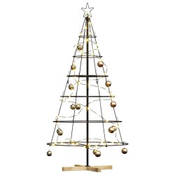 Arbre en cône de Noël avec support Noir 154 cm Acier 512851512851