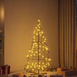 Arbre en cône de Noël avec support Noir 154 cm Acier 512851512851