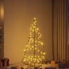 Arbre en cône de Noël avec support Noir 154 cm Acier 512851512851