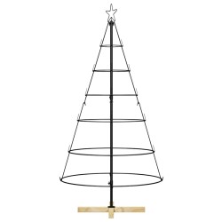 Arbre en cône de Noël avec support Noir 154 cm Acier 512851512851