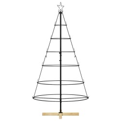 Arbre en cône de Noël avec support Noir 154 cm Acier 512851512851