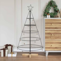 Arbre en cône de Noël avec support Noir 126 cm Acier 512852512852
