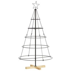 Arbre en cône de Noël avec support Noir 126 cm Acier 512852512852