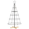 Arbre en cône de Noël avec support Noir 126 cm Acier 512852512852