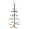 Arbre en cône de Noël avec support Noir 126 cm Acier 512852512852