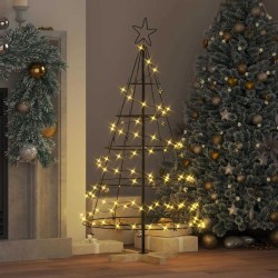 Arbre en cône de Noël avec support Noir 126 cm Acier 512852512852