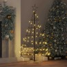 Arbre en cône de Noël avec support Noir 126 cm Acier 512852512852