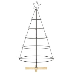 Arbre en cône de Noël avec support Noir 126 cm Acier 512852512852