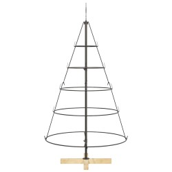 Arbre en cône de Noël avec support Noir 126 cm Acier 512852512852
