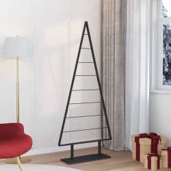 Arbre de Noël en métal avec support Noir 180 cm Acier 512857512857