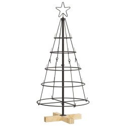 Arbre en cône de Noël avec support Noir 90 cm Acier 512859512859