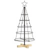 Arbre en cône de Noël avec support Noir 90 cm Acier 512859512859