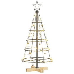 Arbre en cône de Noël avec support Noir 90 cm Acier 512859512859